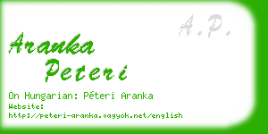 aranka peteri business card